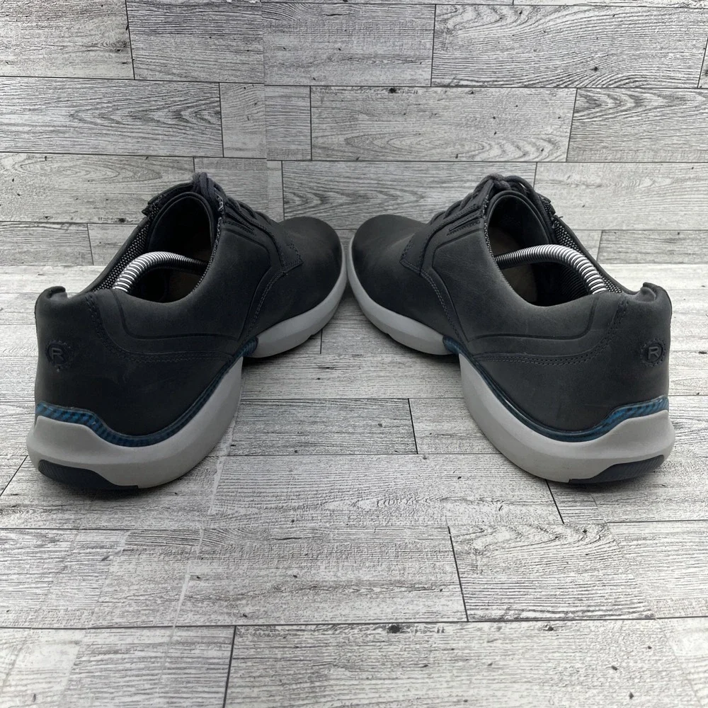 Rockport Total‎ Motion Gray Leather Plain Toe Sneaker Shoes Men Size 11